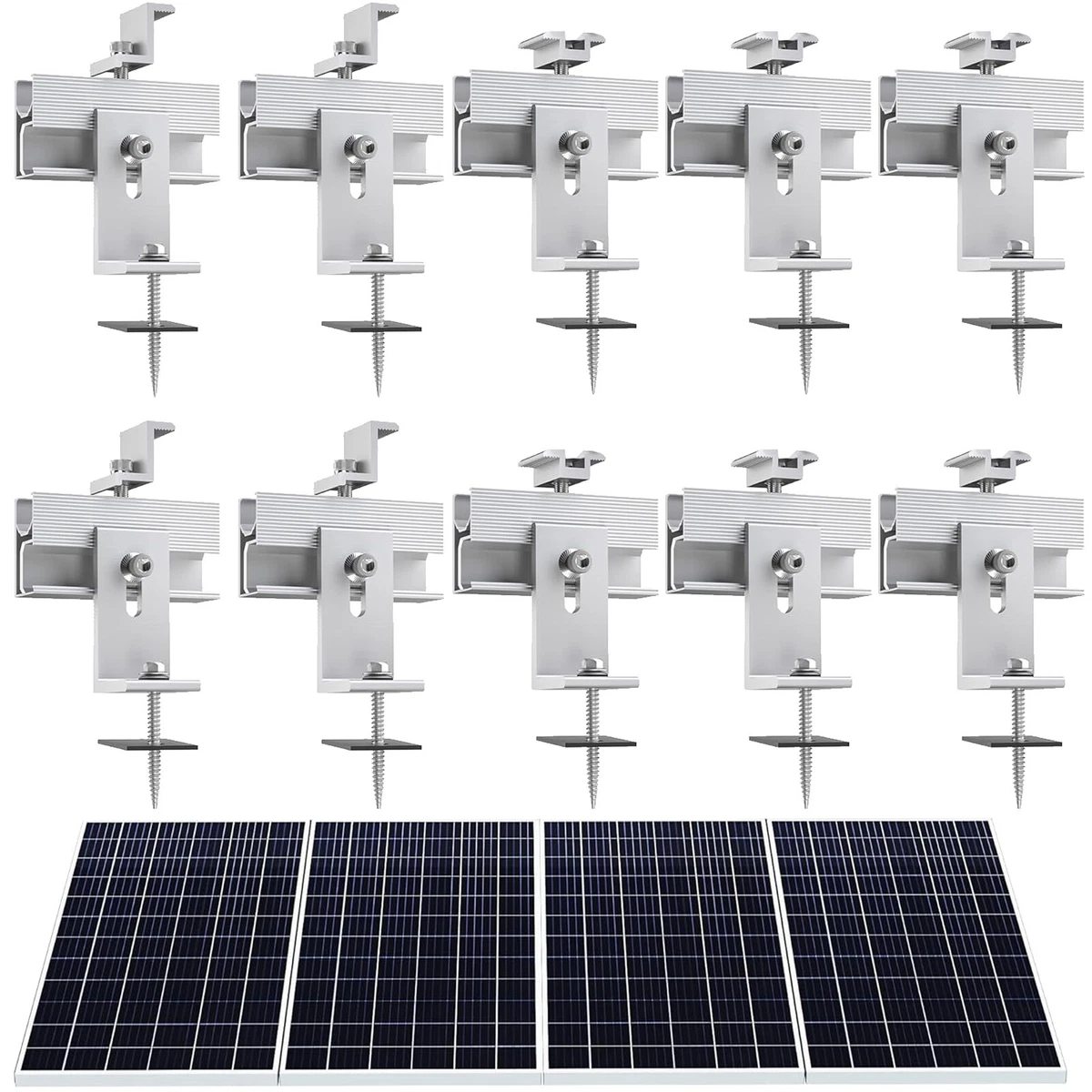 Solar Panel Brackets Clamps Mounting Set Adjustable For 1-5x Solar Panels Mount