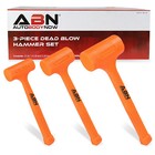 Abn Dead Blow Hammer Mallet 3-Piece Set with Non-Marring Rubber Coating