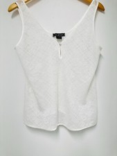 Halston vintage white floral lingerie cami top in excellent condition, size m