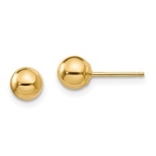 Real 14kt Yellow Gold Madi K Polished 5mm Ball Post Earrings