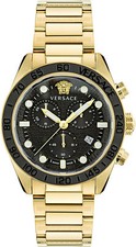 Versace VE6K00523 Greca Dome Chrono black gold Stainless Steel Men's Watch NEW