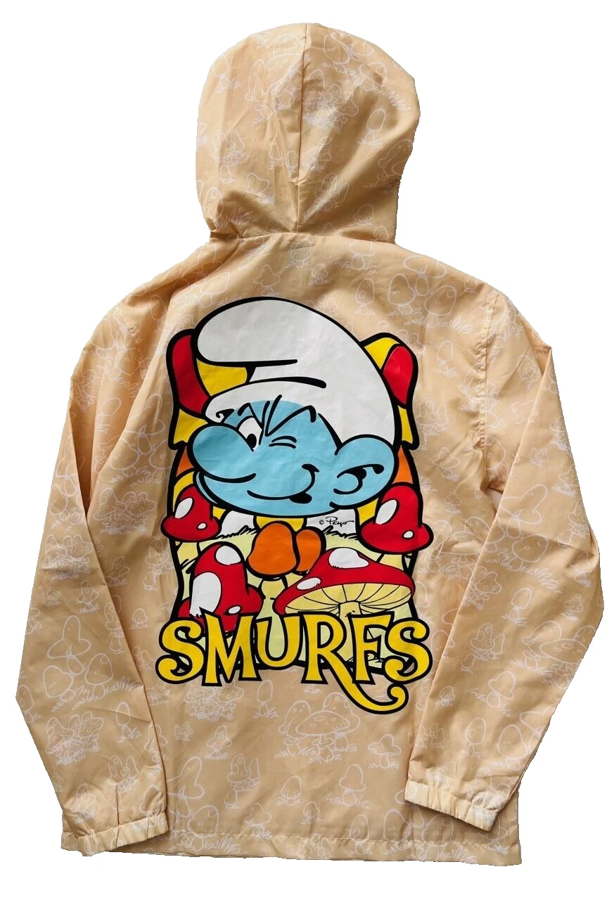 SMURFS Mushrooms Prints Lightweight Windbreaker Jacket ( S )