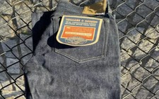 SIZE 31W_ 37L | WALLACE & BARNES 12 oz UNSANFORIZED INDIGO SLEVEDGE DENIM JEANS