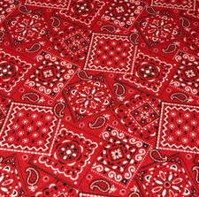 Red - Blazin' Bandana 100 cotton fabric by the yard 36 x 44 - nice shade of red