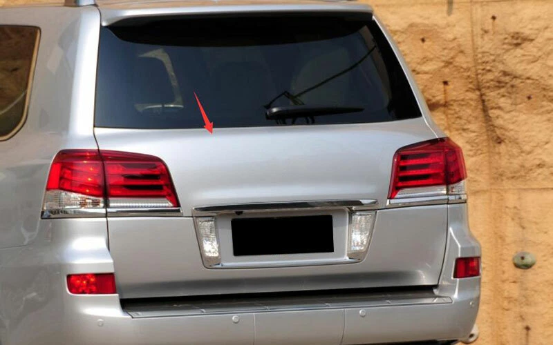 Glossy Black Rear Trunk Spoiler Wing Flap Trim 1pcs For Lexus LX570 2008-2015 - Image 3 of 4