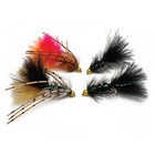 4 Pc Woolly Bugger Assortment #10, Fly Fishing Bass & Trout Streamer Flies B — photo 2