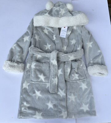 grey star dressing gown Grey Star Print Borg Dressing Gown