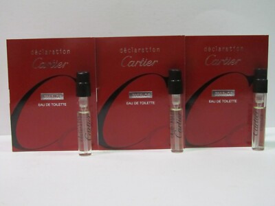 Declaration Essence by Cartier For Men Lot of 3 Sample Vials Spray 3 x 0.05 oz