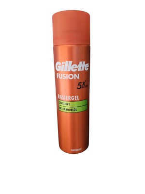 3 Stück 200ml Gillette Fusion Rasiergel Sensitive mit Mandelöl