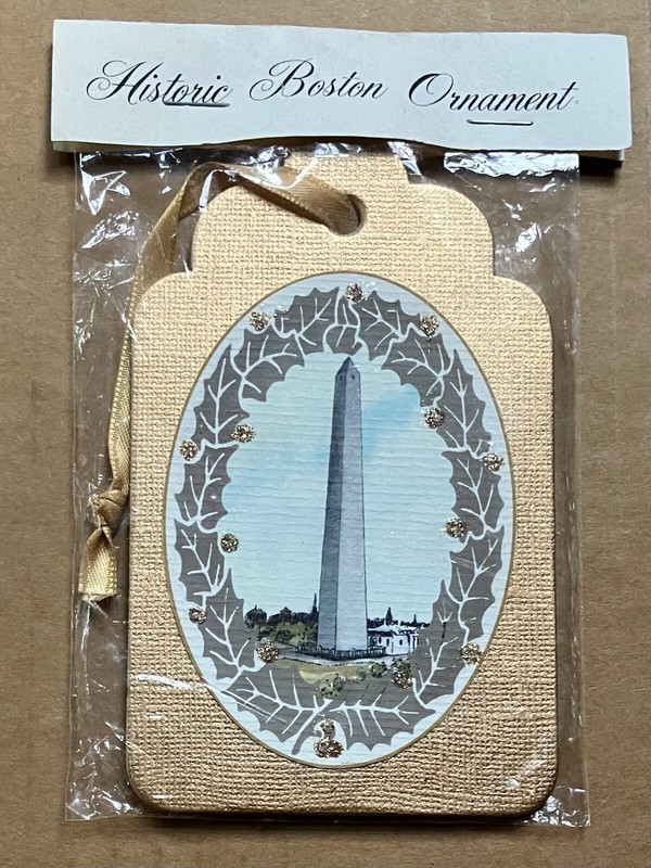 Vintage Bunker Hill Monument Historic Boston Ornament, Trepiccione Signed-Sealed