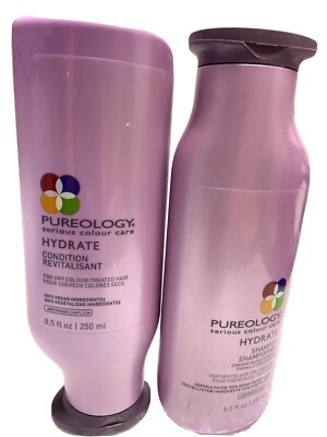 pureology hydrate shampoo & condtioner 8.5oz ea scuffed bottle
