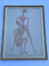 HANS WERNER PAINTING MID CENTURY MODERN SURREALISM NEW MEXICO CUBISM MOBILE NUDE