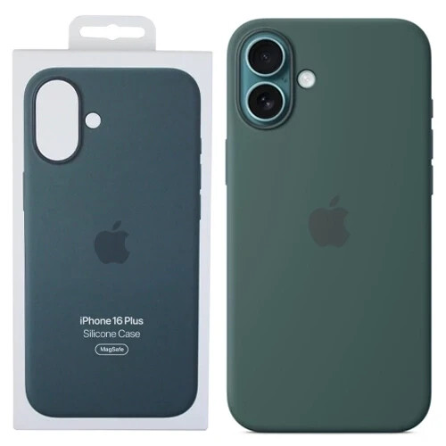 Genuine Apple Silicone MagSafe Case for iPhone 16 Plus MYYH3ZM/A - Lake Green - Picture 1 of 5