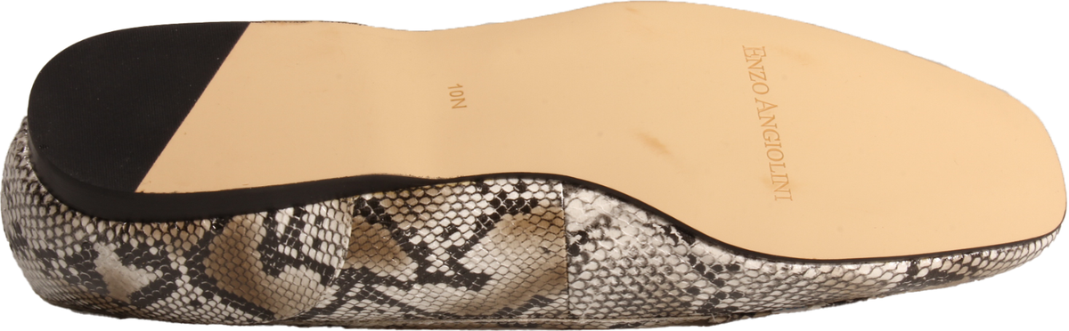 Enzo Angiolini Liberty Womens Flat White Snakeprint US Size 10
