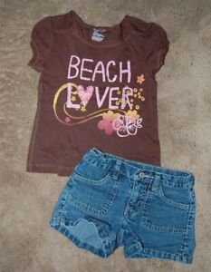 Girl gap pictures Toddler Girl Gap Spring Summer Outfit Sequin T Shirt Denim Shorts Size 4 Beach Ebay