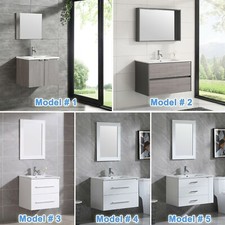WONLINE 32"White Modern Bathroom Mounted Vanity Cabinet W/Mirror USB4573