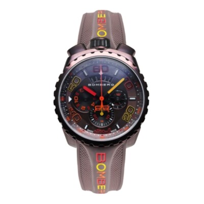Bomberg Bolt-68 Watch BS45CHPBR BROWN NEW WITH CHAIN AND MEDALLION 