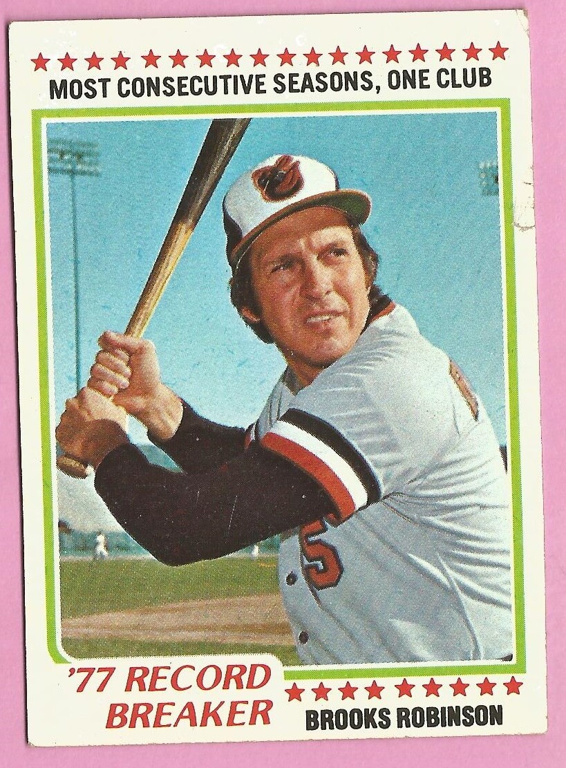 1978 Topps Baseball Card #4 Brooks Robinson 1977 Record