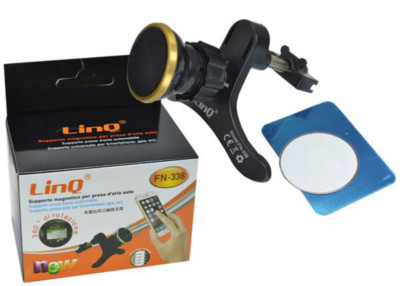 LINQ - Supporto Auto Magsafe 15w Fissaggio Bocchetta Dell'aria Indicatore Led Linq Nero - Foto 10
