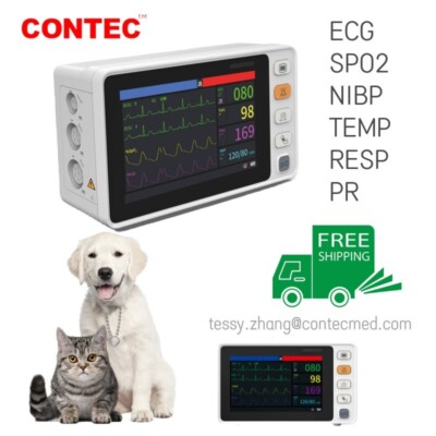 CONTEC CMS1000 VET Veterinär Patienten Monitor ICU Vital Signs 6 Parameter 5 Zol