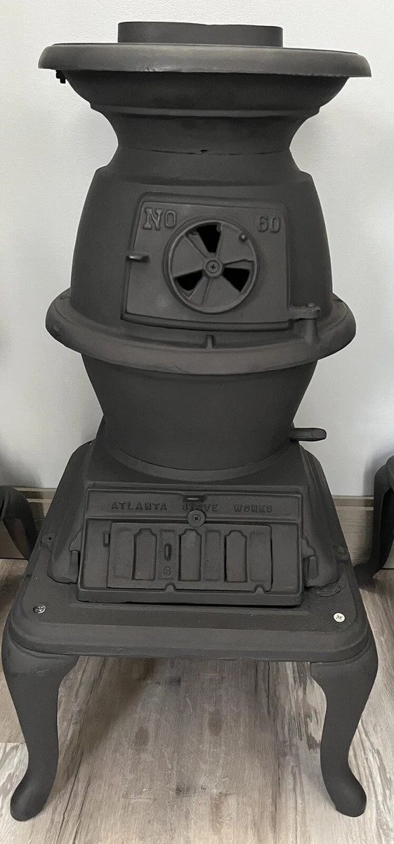 Antique Atlanta Stove Works CAST IRON POT BELLY STOVE Model No.60 | eBay
