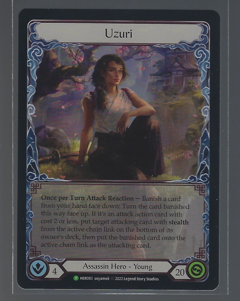 Flesh and Blood Uzuri Promo HER083 Rainbow Foil FaB TCG Card Flesh and Blood Uzuri Promo HER083 Rainbow Foil FaB TCG Card