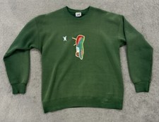 Lee VINTAGE Crewneck Men  s Size L Green Heavyweight Sweatshirt Embroidered 90s