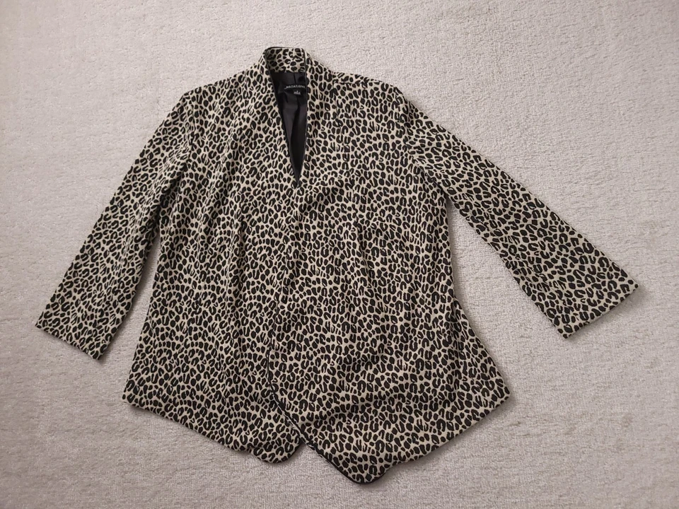 Notations Womens S Blazer Jacket Animal Print Open Front Long Sleeve  - Image 2 of 4