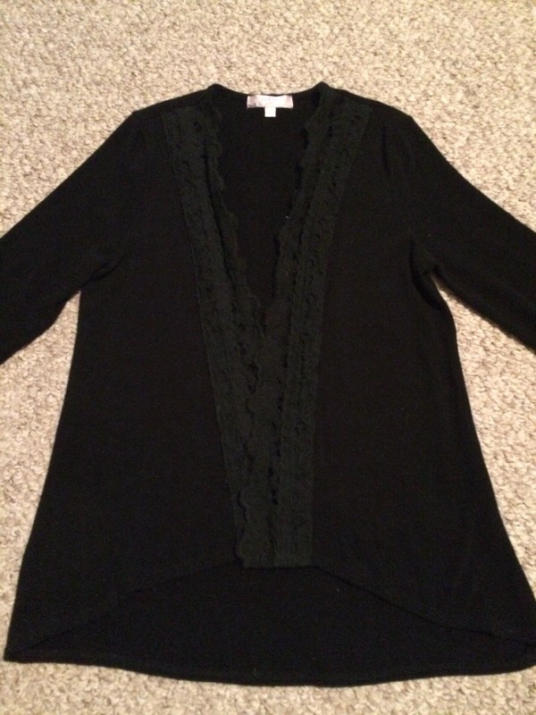 Moa Moa By Dillard's Girls Black Open Sweater Size XL EUC