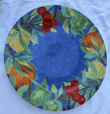 Set of 6 Laure Japy Limoges Jardin Bleu France plates 3 x 11.75” 3