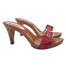 Comfortable Clogs With Red Strap 9 Heel - G6136 RED