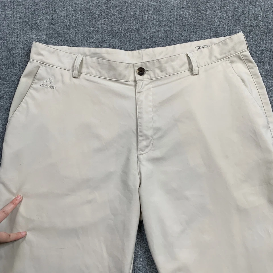 Pantalones Adidas Hombre 36 Sand Climalite Ligeros Rendimiento Atlético Golf Foto 4 de 4