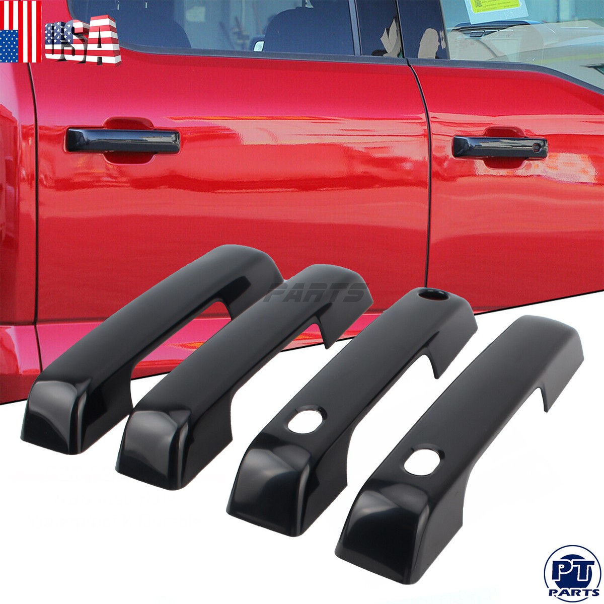 Gloss Black Door Handle Covers For 2021-2023 Ford F150 (4-Door) - Exterior Trim Accessories