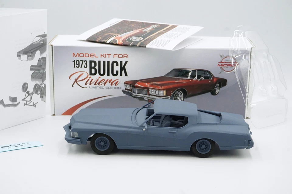1:25 1973 Buick Riviera Boattail Resin Kit With Windows, Rubber Tires & Decals - Image 3 of 4