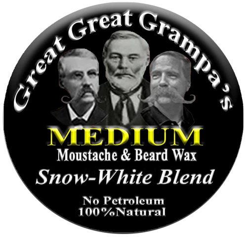 WHITE Mustache & Beard Wax -  "Snow-white" Blend - Mild, Medium or Stiff hold - Image 3 of 4