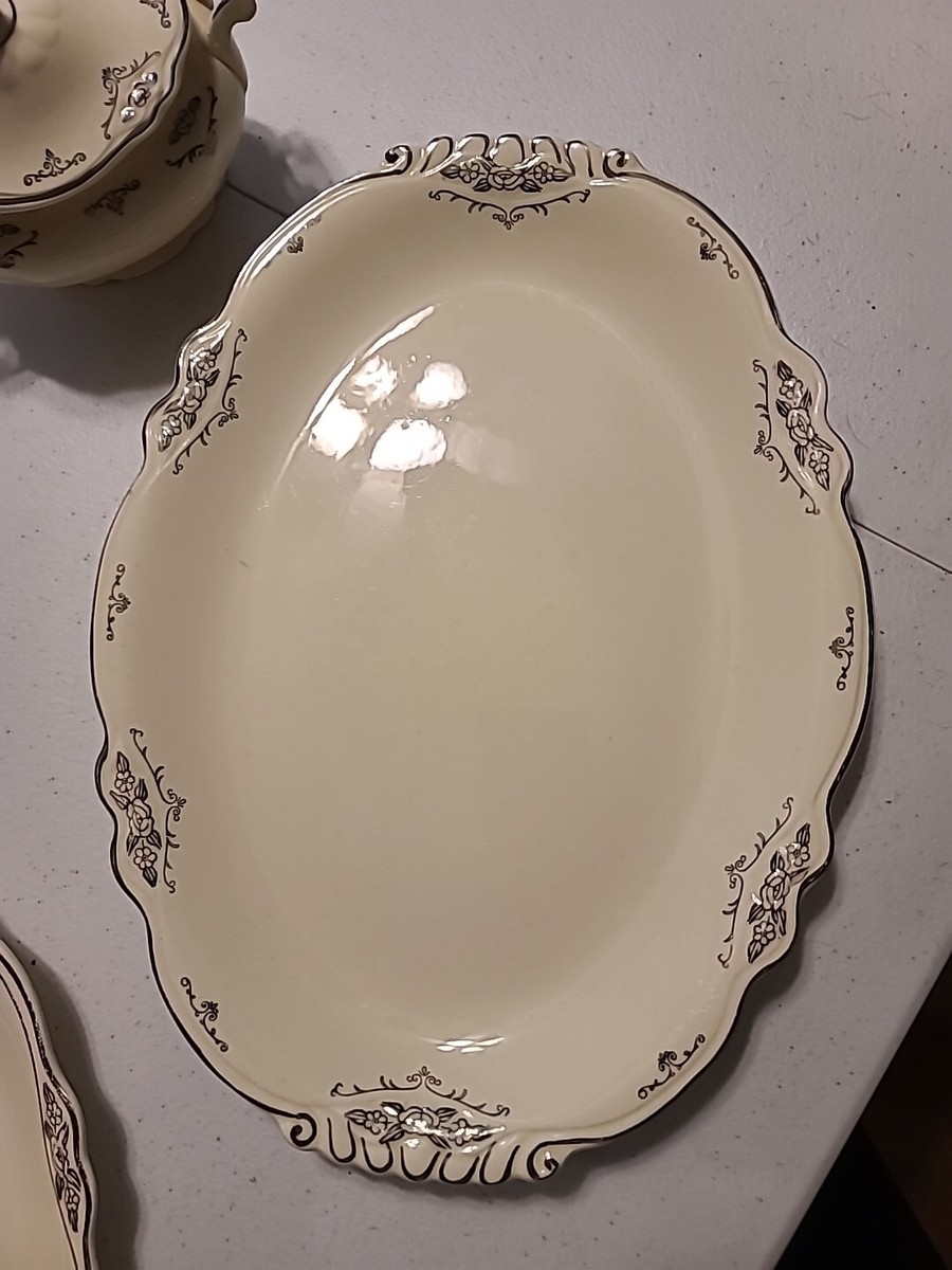 Vintage 1948 VIRGINIA ROSE Homer Laughlin 6 Pcs SET Serving Ivory