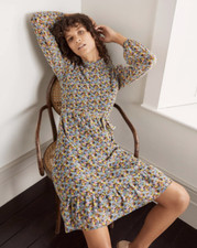 Boden 22L Floral Lottie Ruffle Hem Dress--wo690-MED9