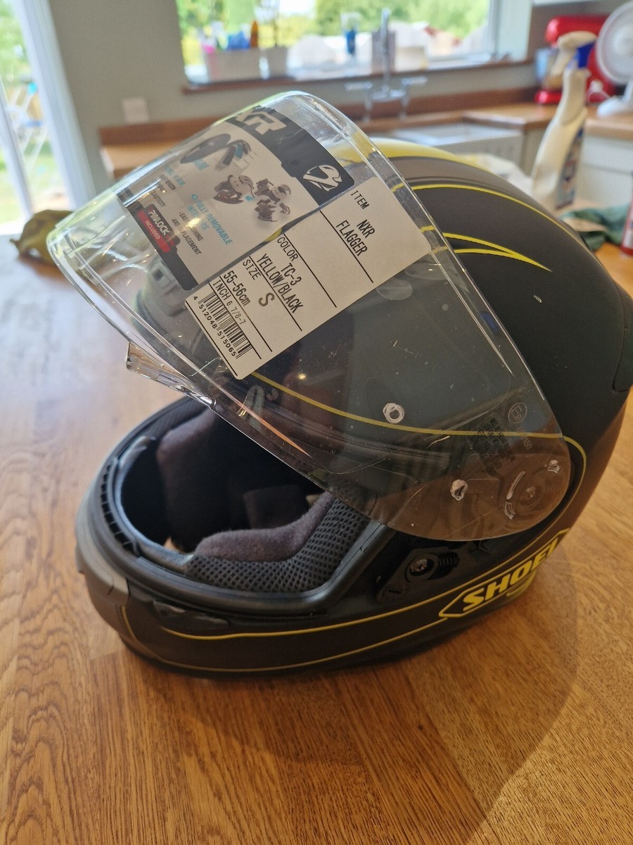 Shoei Nxr Flagger Motorcycle Helmet UK Small 55cm-56cm Black