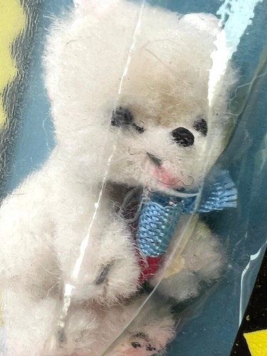 Ara Austria Teddy Bear Wool Chenille Stem Toy 1.5in Dollhouse Pet 1970s Pkg Vtg - Picture 8 of 11