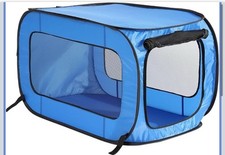 Portable Foldable Pet Crate with Mesh Windows and Zipper Closure