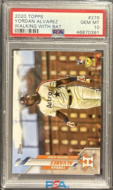 2020 Topps Series 1 Yordan Alvarez Rookie SP Walking With Bat! PSA 10! Astros!