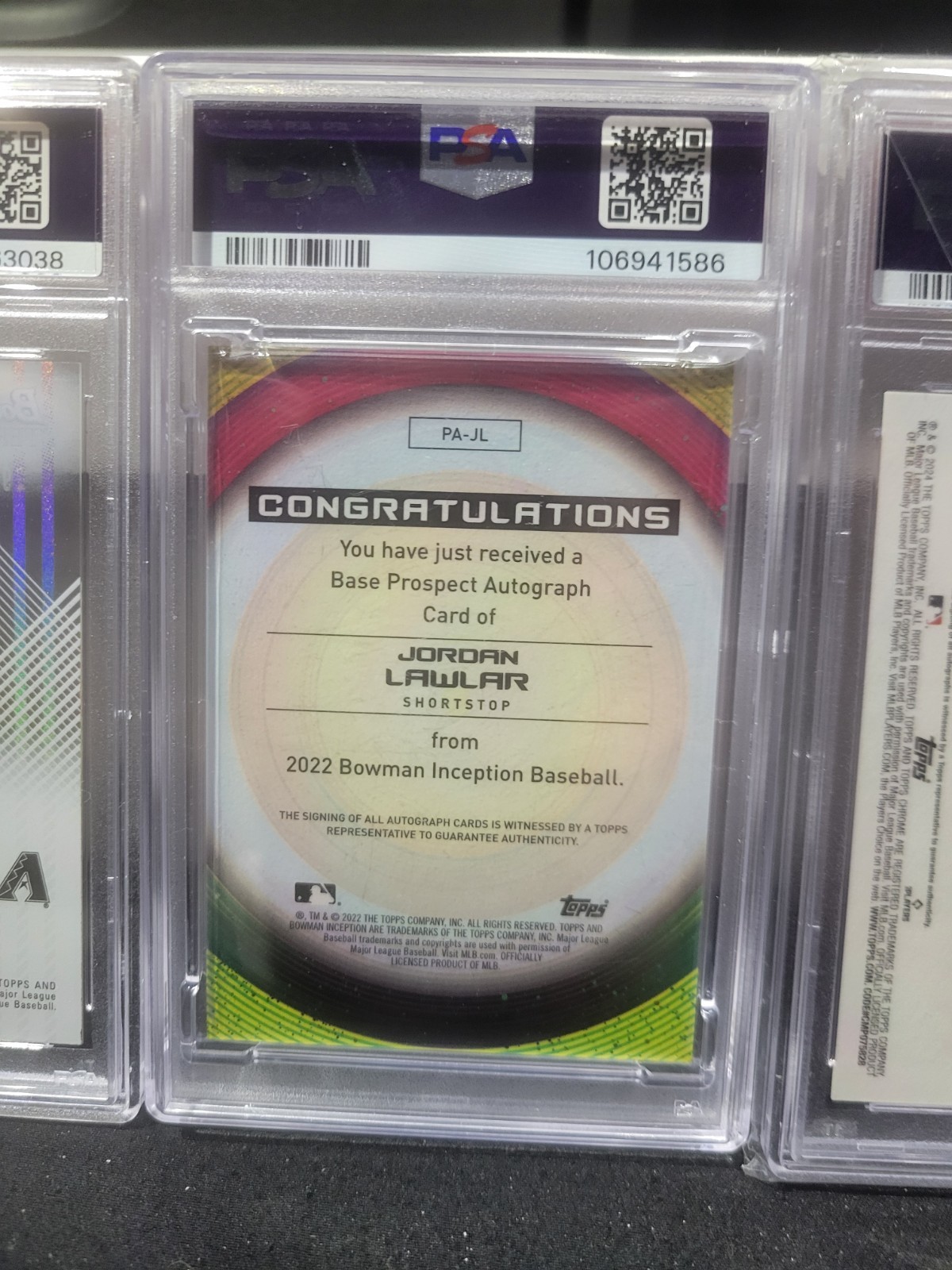 ⚾️🔥Lot Of (4) Autos Jordan Lawler (2) PSA 10's (1)PSA 9 (1) Raw #'erd D Backs⚾️ view 4