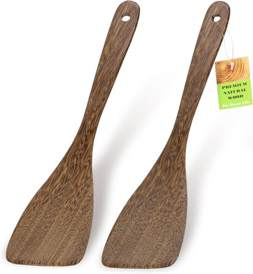 Wooden Spatula Set 12.8 Inch Long Handle for Non-Stick Cookware Kitchen Utensils
