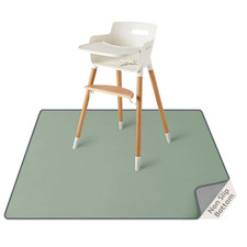 Baby Splat Mat for under High Chair, 50.4 X 50.4 Inch Wipeable Splash Mat, Water