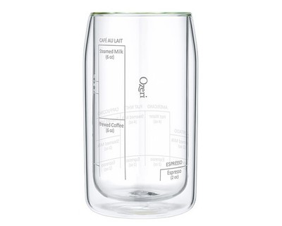 Moderna Artisan Series 15oz Double Wall Barista Coffee Glass [Set of 2 or 1]