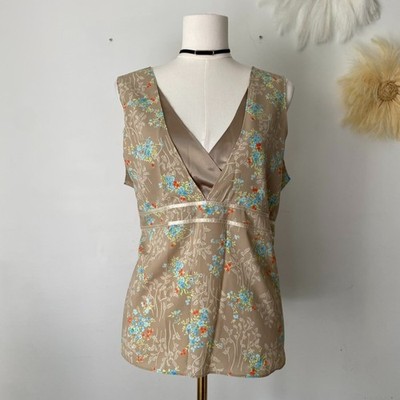 Vintage Old Navy Womens Y2K Babydoll Top Size XL Asian Print Whimsigoth Fairy