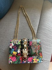 Floral Leopard Print Small Shoulder Bag Gold ...