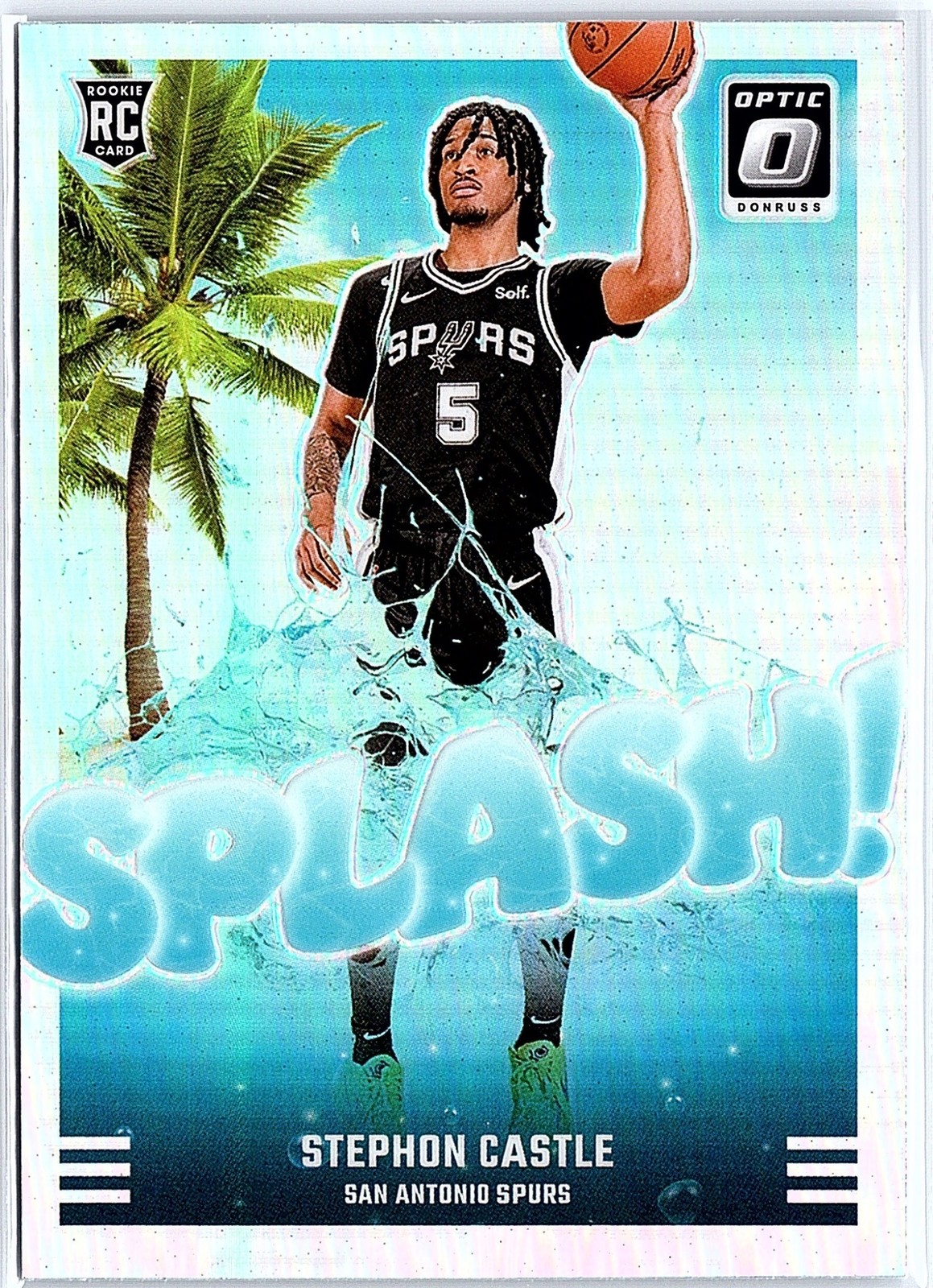 2024-25 Panini Donruss Optic Stephon Castle Splash! Holo RC #14 Spurs