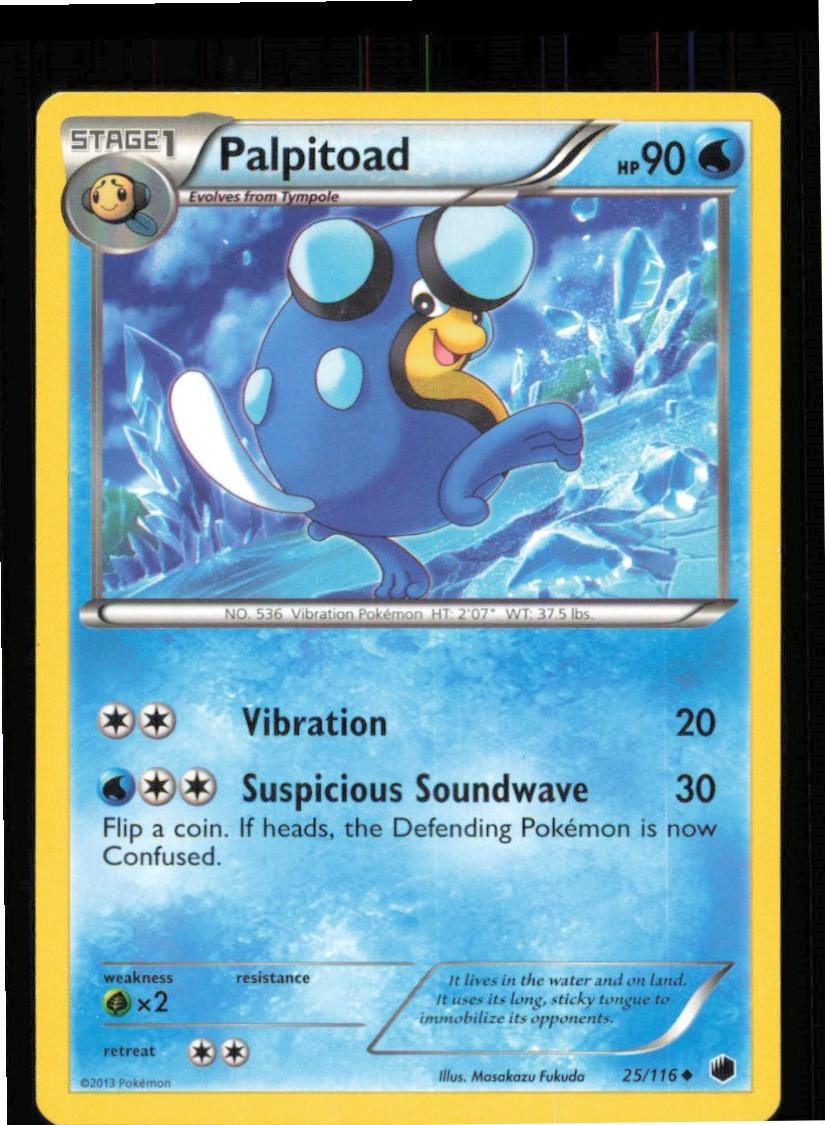 Palpitoad 25/116 Uncommon Plasma Freeze Pokemon Lightly Played