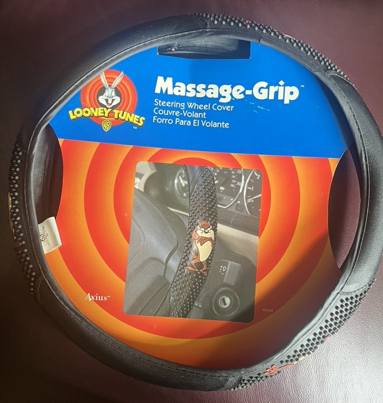 2000 STEERING WHEEL COVER - LOONEY TUNES - TASMANIAN DEVIL - NEW ON CARDBOARD